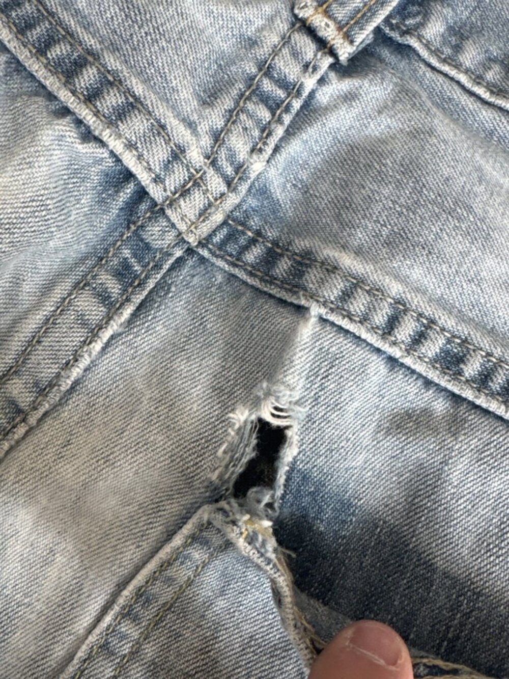 Gap Blue 00 S Denim Workwear Jeans Distressed Men 33X28 Rare Y2K Sz 33X28 - Picture 4 of 11